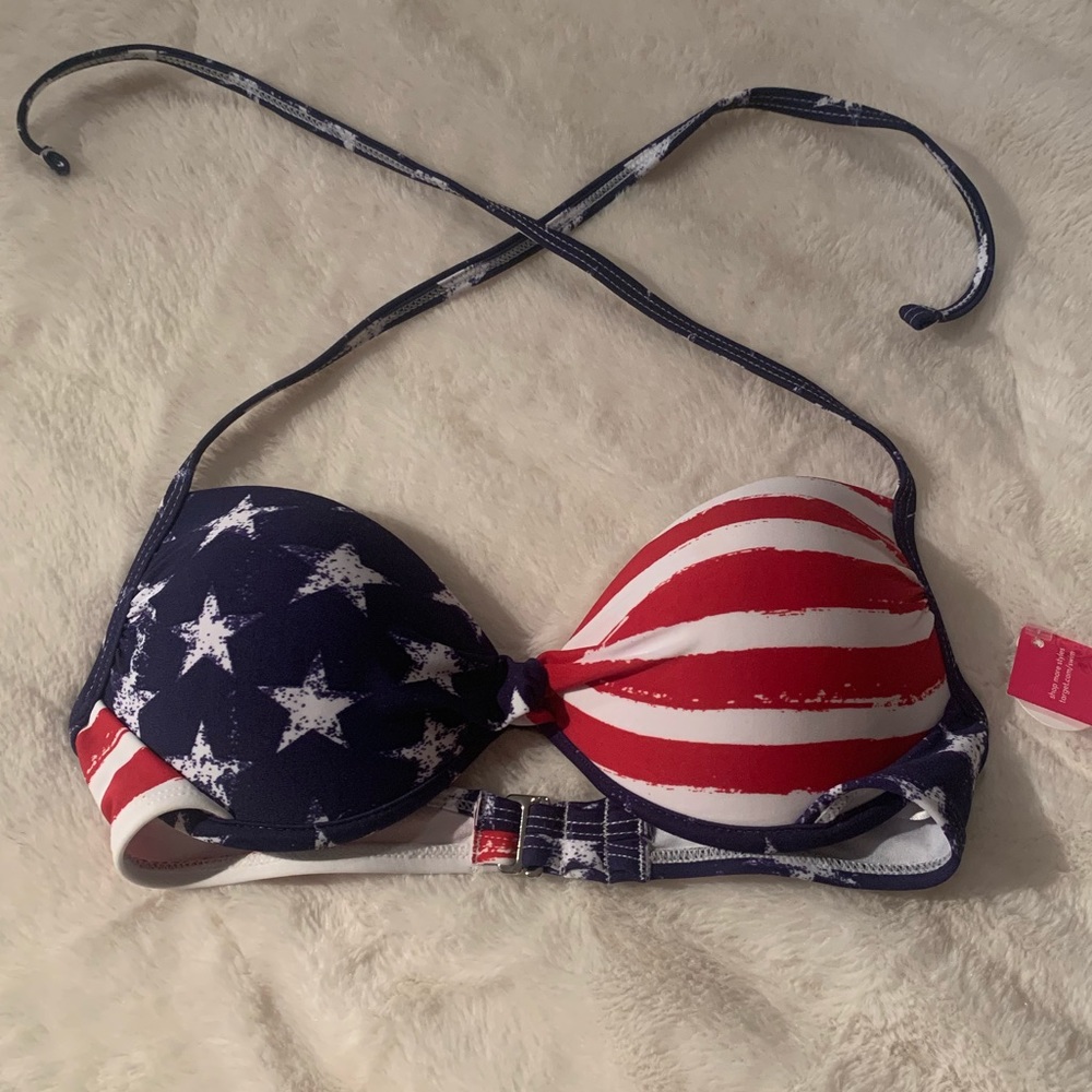 American flag push up bikini top